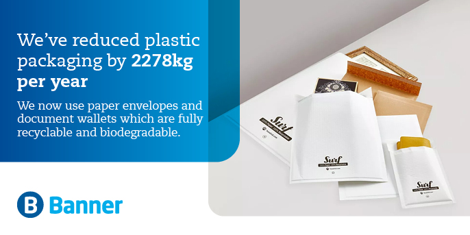 We've reduced plastic packaging by 2278kg per year
