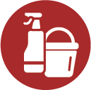 Healthcare Bucket and Spray Bottle Icon