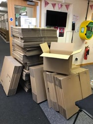 Banner donates cardboard boxes to Pinderfields Hospital